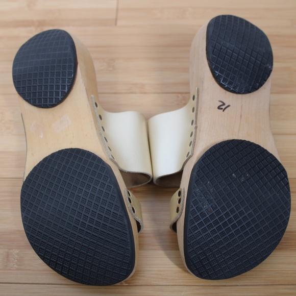 Trippen 36 Zen F Gold Leather Wood Toe Loop Slides Sandals - Picture 6 of 8